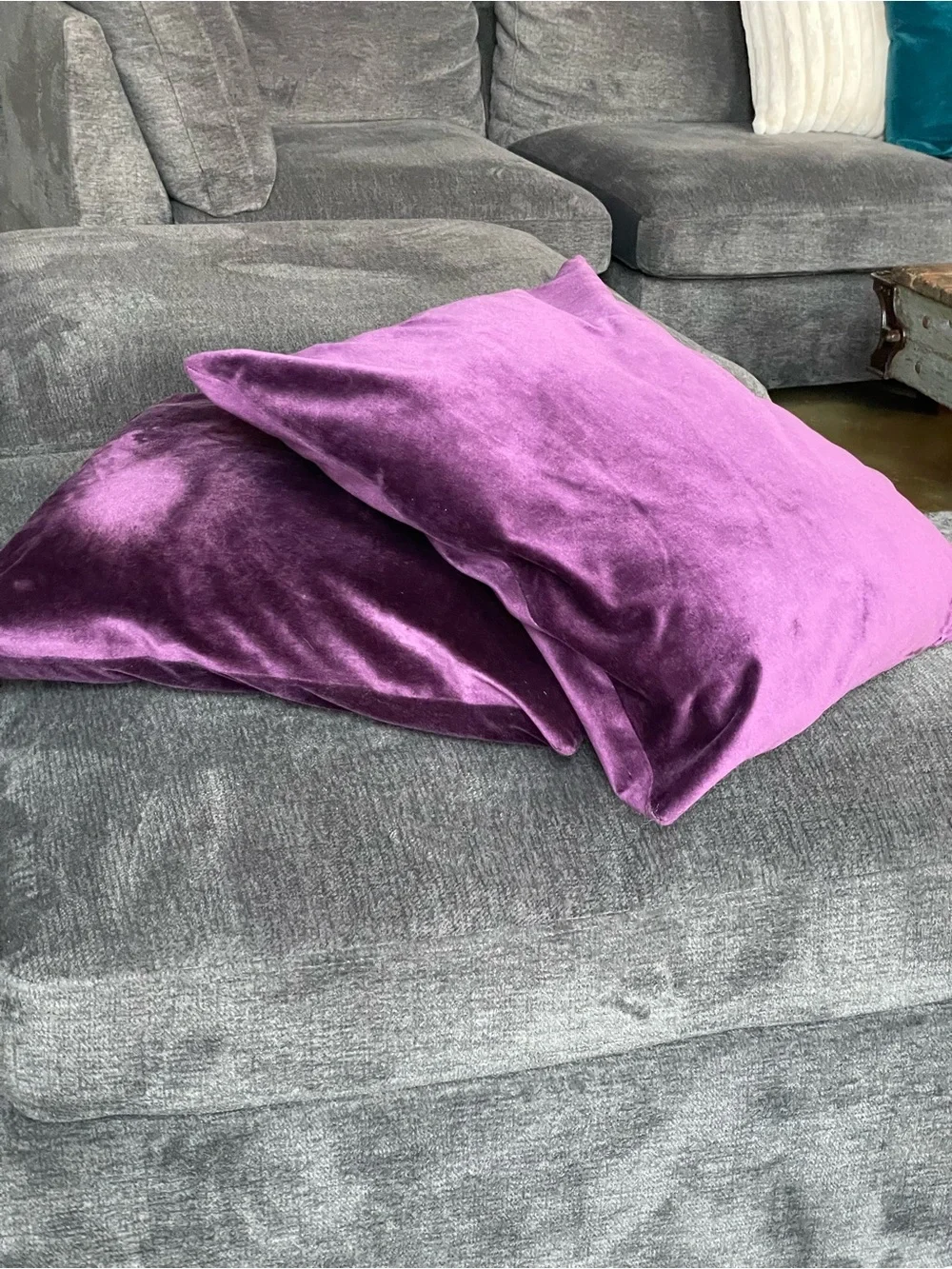 Plush Velvet Decorative Pillow - Purple